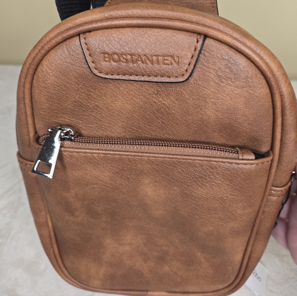 Bostanten Sling Bag Crossbody Brown Faux PU Leather - Picture 4 of 11